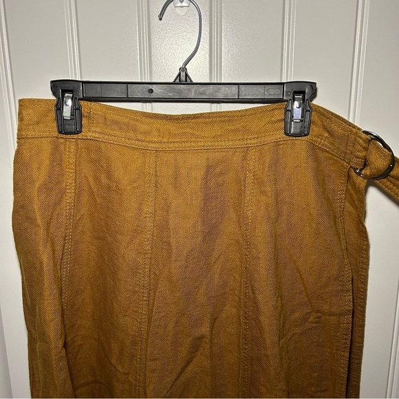Zara Taupe Brown Pareo Wrap Belted MIDI Skirt Size XS - Picture 3 of 12